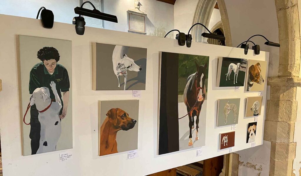 Dog and horse paintings